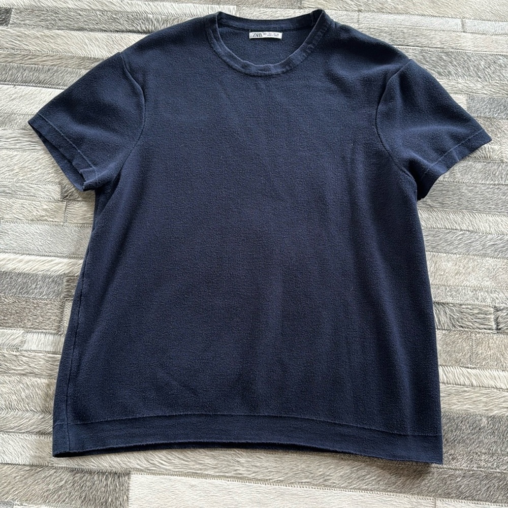 Navy sweater shirt zara
